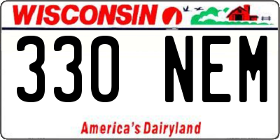 WI license plate 330NEM