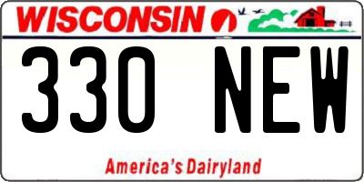 WI license plate 330NEW