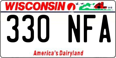 WI license plate 330NFA
