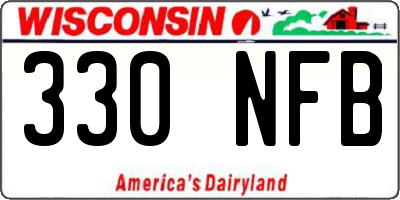 WI license plate 330NFB