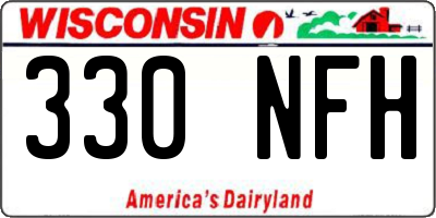 WI license plate 330NFH