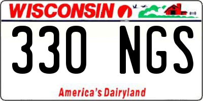 WI license plate 330NGS