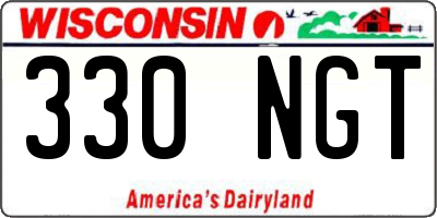 WI license plate 330NGT