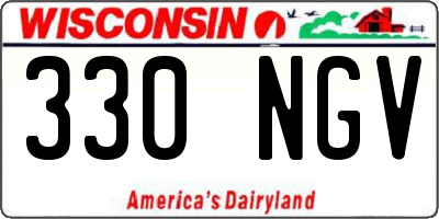 WI license plate 330NGV