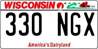 WI license plate 330NGX