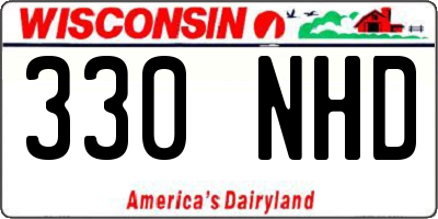WI license plate 330NHD