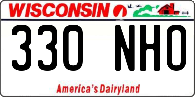 WI license plate 330NHO