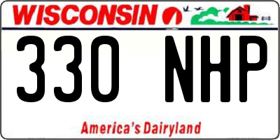 WI license plate 330NHP