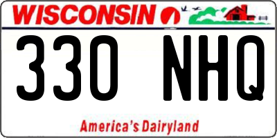 WI license plate 330NHQ