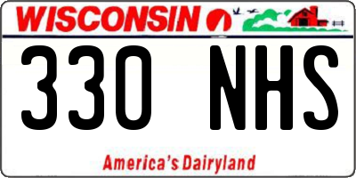 WI license plate 330NHS