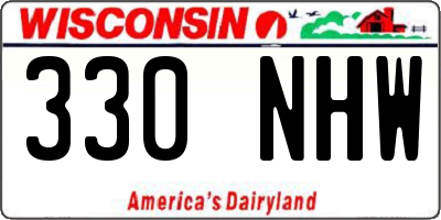 WI license plate 330NHW