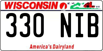 WI license plate 330NIB