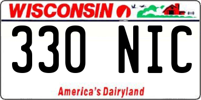 WI license plate 330NIC