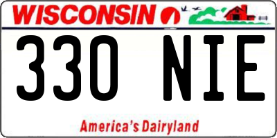 WI license plate 330NIE
