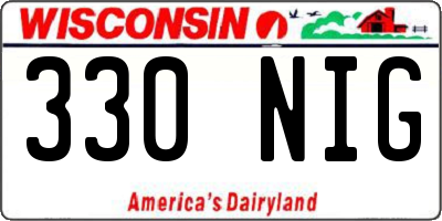 WI license plate 330NIG