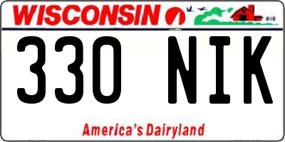 WI license plate 330NIK
