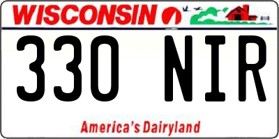 WI license plate 330NIR