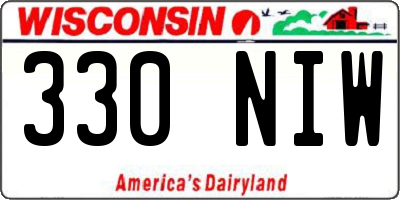 WI license plate 330NIW