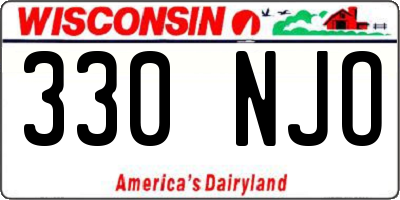WI license plate 330NJO