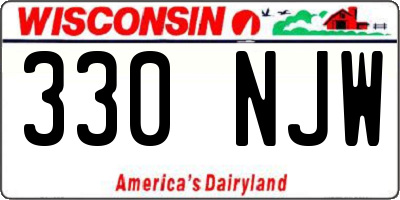 WI license plate 330NJW