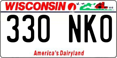 WI license plate 330NKO