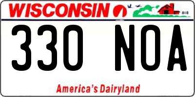 WI license plate 330NOA