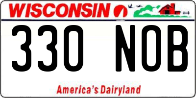 WI license plate 330NOB