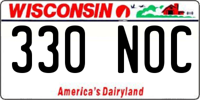 WI license plate 330NOC