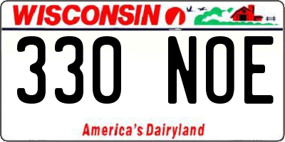 WI license plate 330NOE