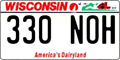 WI license plate 330NOH