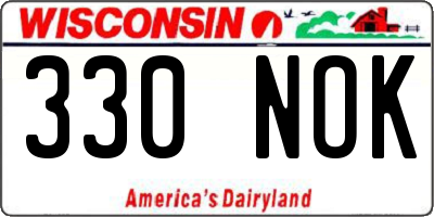 WI license plate 330NOK