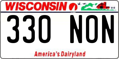 WI license plate 330NON
