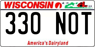 WI license plate 330NOT