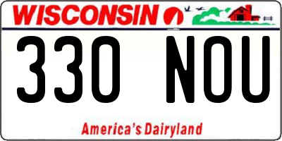 WI license plate 330NOU