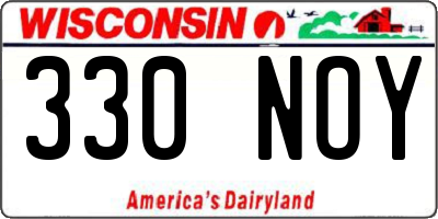 WI license plate 330NOY
