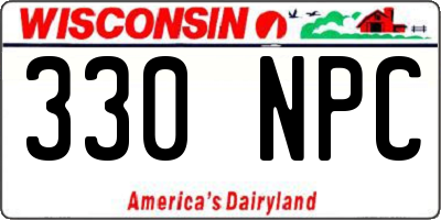 WI license plate 330NPC