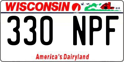 WI license plate 330NPF