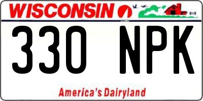 WI license plate 330NPK