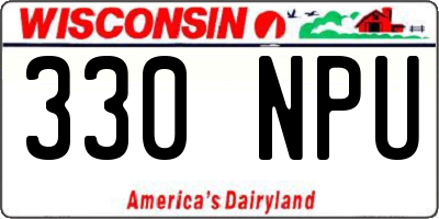 WI license plate 330NPU