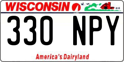 WI license plate 330NPY