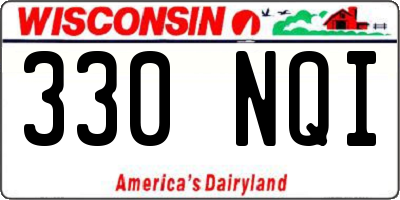 WI license plate 330NQI