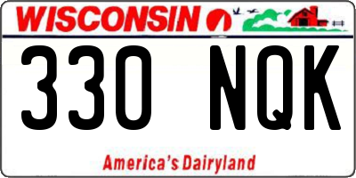 WI license plate 330NQK