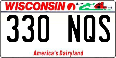 WI license plate 330NQS