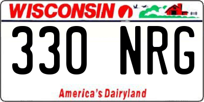 WI license plate 330NRG