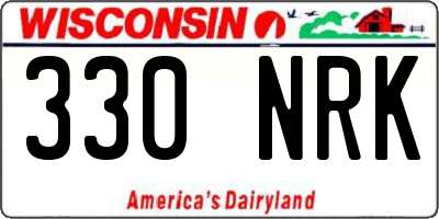 WI license plate 330NRK
