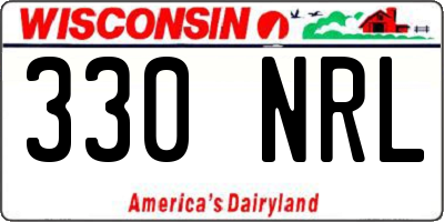 WI license plate 330NRL