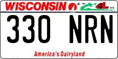 WI license plate 330NRN