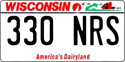 WI license plate 330NRS