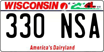 WI license plate 330NSA