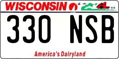 WI license plate 330NSB